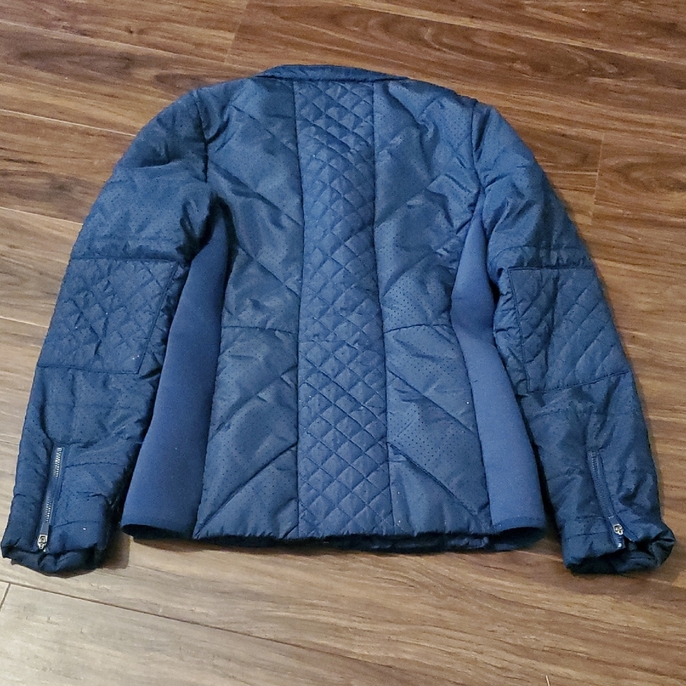 Fabletics Navy Full Zip Puffer Jacket With Zip Out Hood - Picture 8 of 12